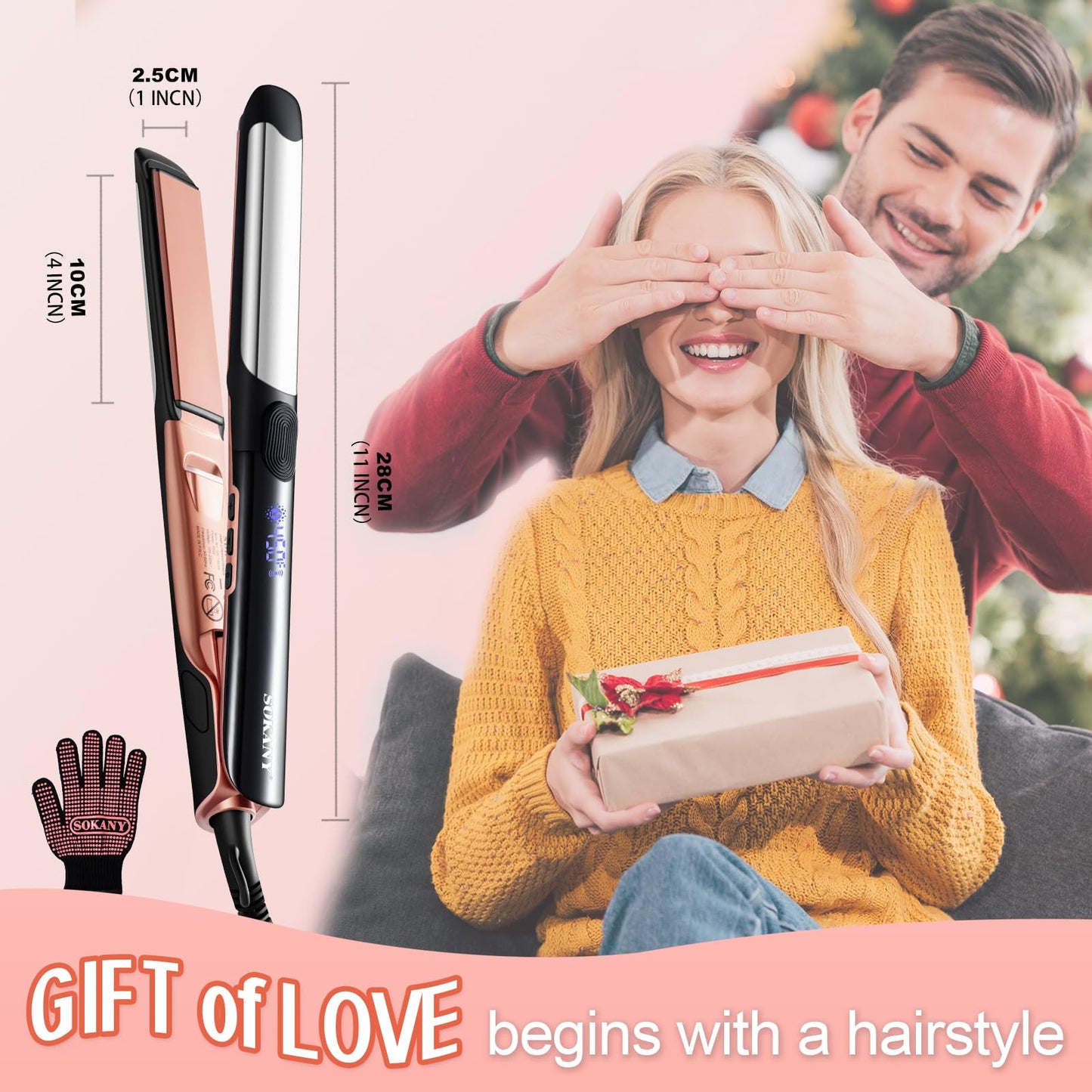 SOKANY Hair Straightener and Titanium Flat Iron Curler 2 in 1