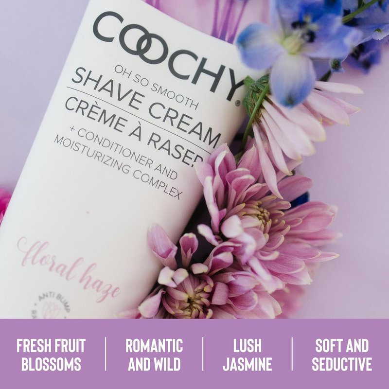 Coochy Shave Cream - Moisturizing Shave Lotion - Gentle Intimate Shaving Cream - For Bikini Area, Underarms, Legs & More - Rash-Free - Floral Haze - 3.4oz - 3 Pack Bundle