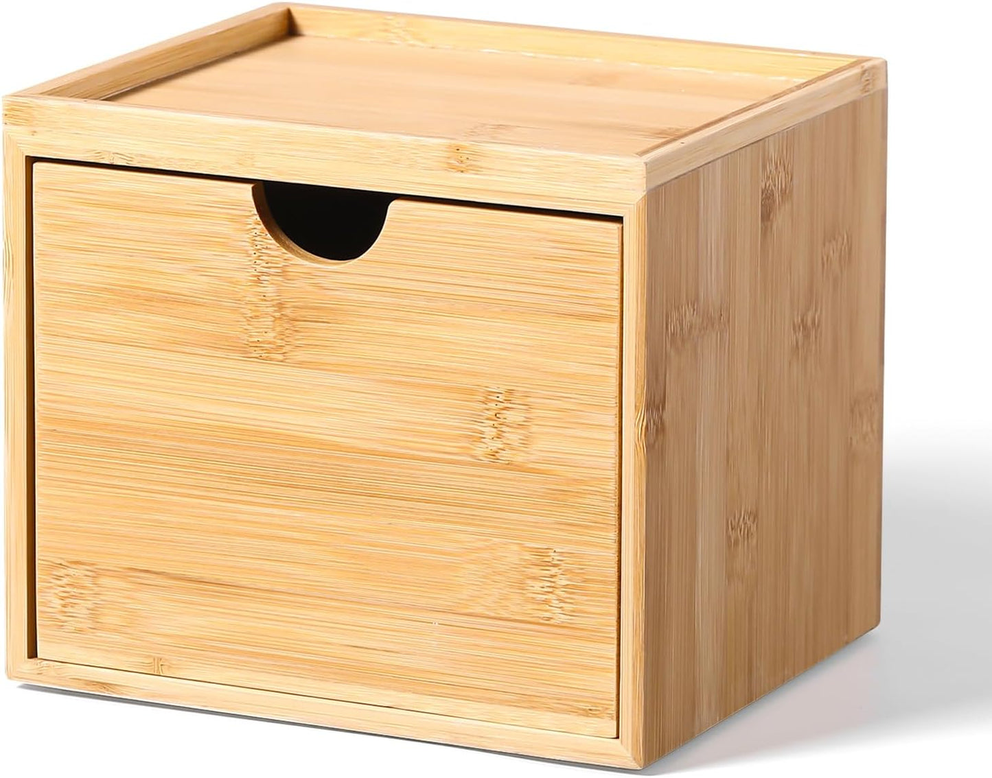 Bamboo Disposable Face Towel Holder - Wooden Storage Box for XL Towels | Bathroom Countertop Organizer