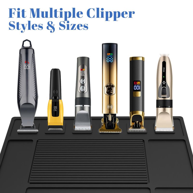 Magnetic Barber Mat for Clippers with 6 Magnets, Barber Station Organizer Magnetic Tool Mat, Barber Matt Organizer Station, Magnetic Clipper Mat for Tools Pad for Grooming Table Tray Stations Clipper