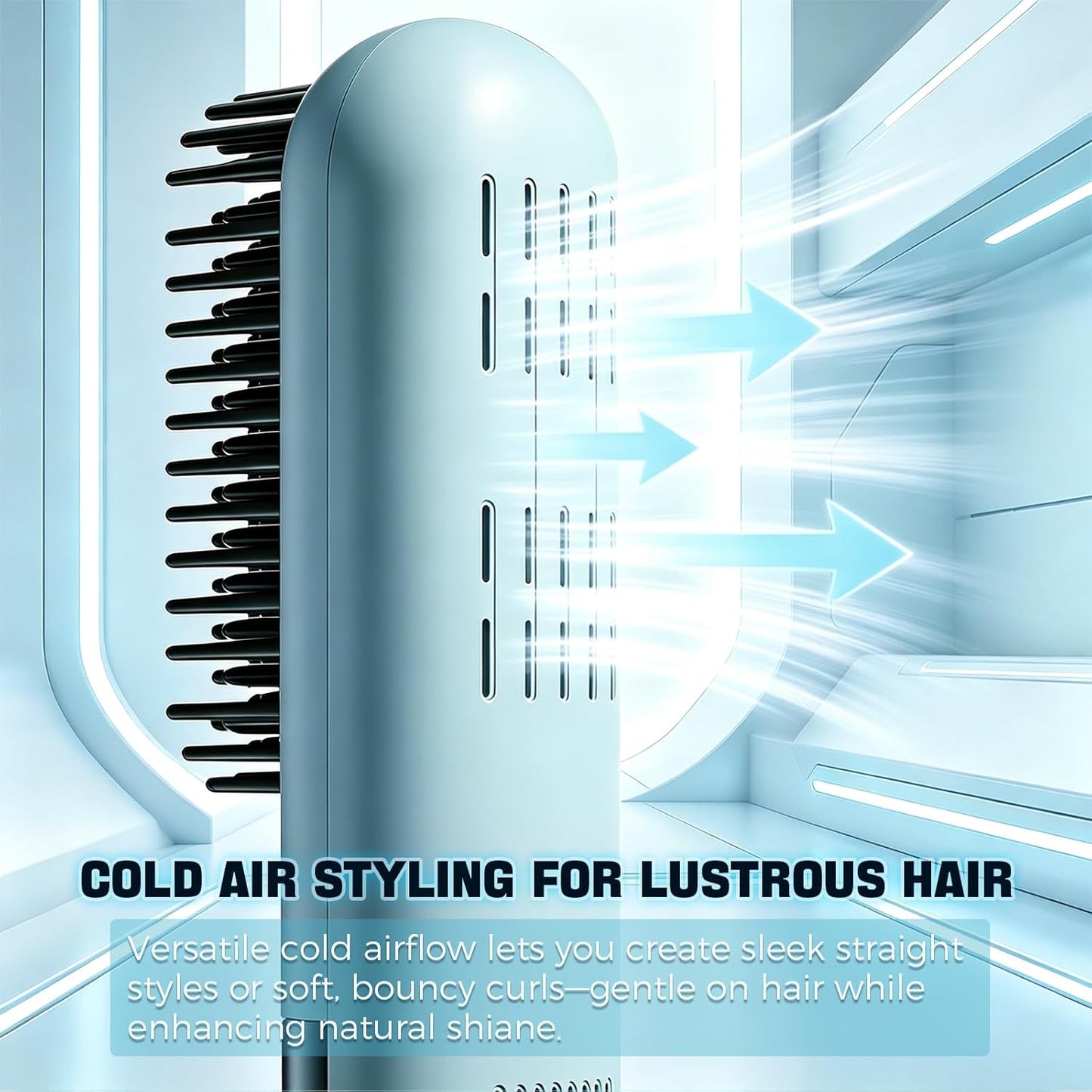 Go Brush Pro - Ionic & Ceramic Straightening Brush with 3 Heat Settings | Fast 30s Heat, 2500mAh USB-C Rechargeable