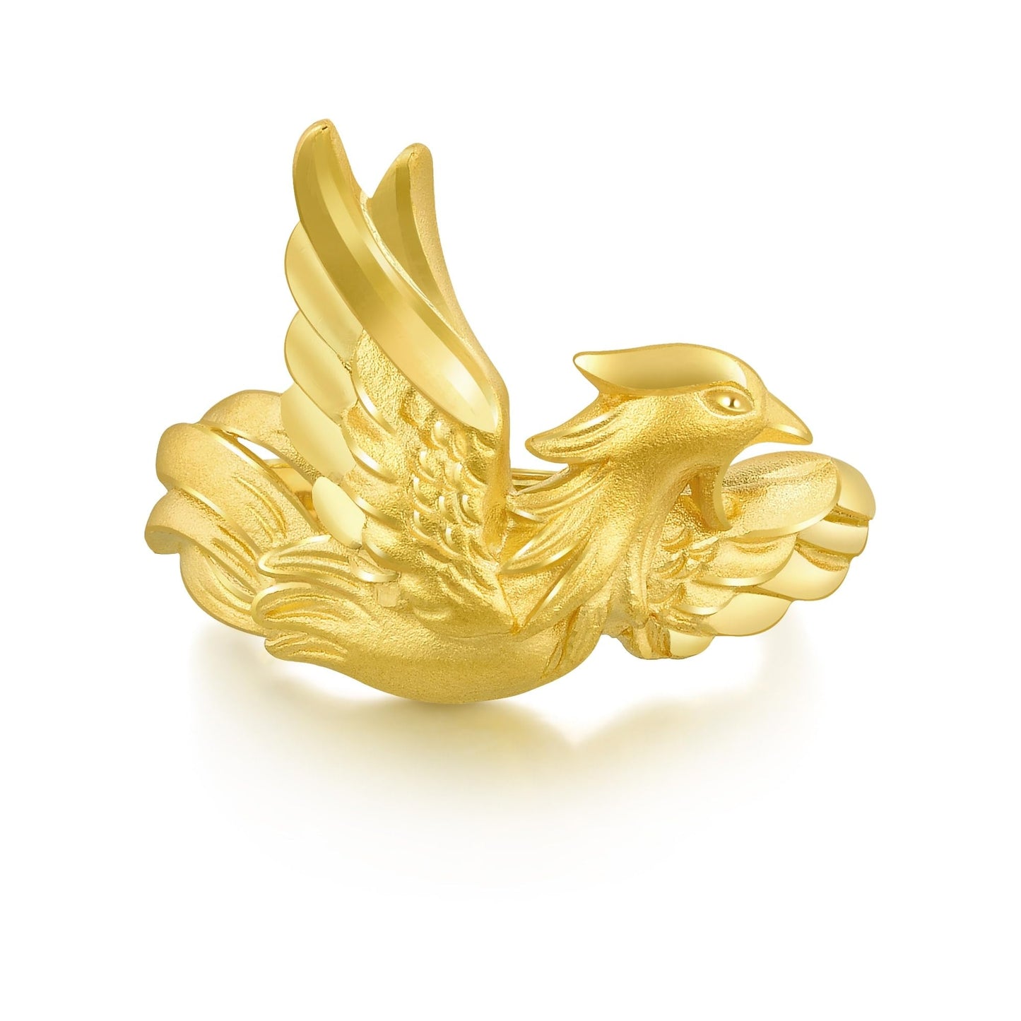 CHOW SANG SANG 999.9 24K Pure Gold Chinese Wedding Collection Phoenix AdjustableRing for Women 86366R Price-by-Weight 5.61g Gold [Size Adjustable]