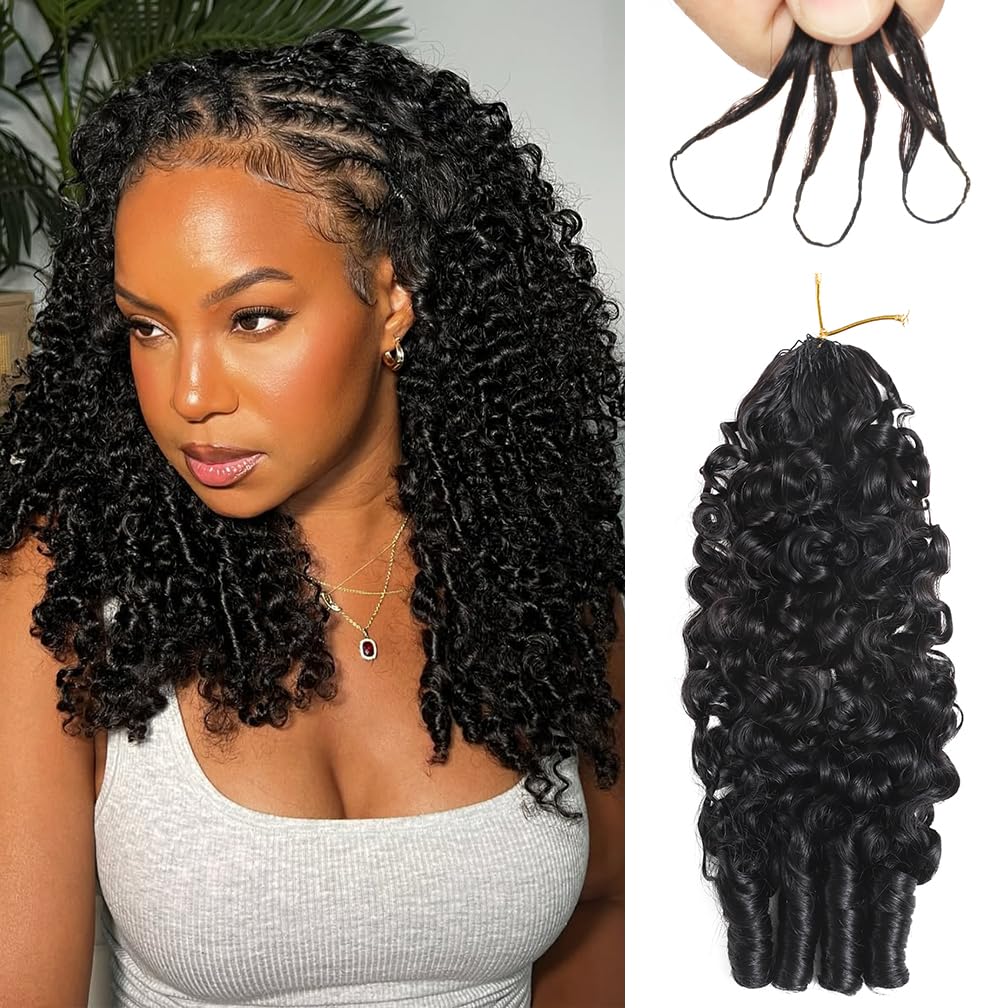 Burmese Curly Crochet Hair - 24 Inch 60g Pre-Separated Invisible Knots | Real Raw Human Hair for Black Women