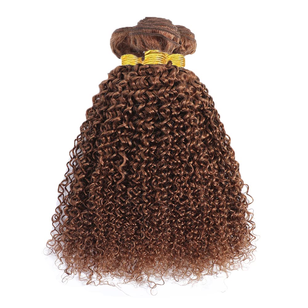 30 32 34 Inch #30 Brown Bundles Human Hair Water Wave Bundles Light Brown Color Water Wave 3 Bundles 50g/Bundle Unprocessed Brazilian Virgin Weave Hair Extensions for Black Women