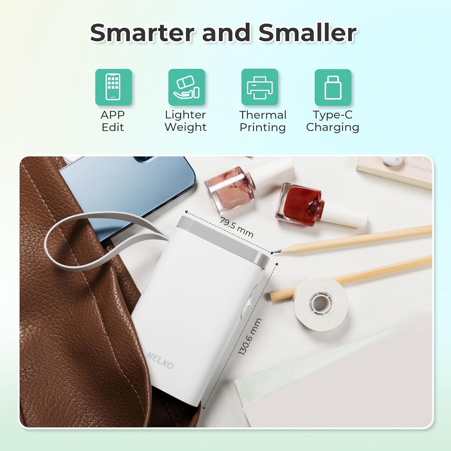 Bluetooth Label Maker - Wireless Mini Printer for Home & Office - Multiple Templates | White