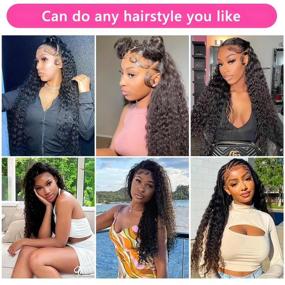 Rebasar 4x4 Hd Lace Closure Human Hair 8 Inch Free Part Deep Wave Closure Virgin Remy Curly Human Hair for Women Transparent Lace Closures Pre Plucked Natural Black
