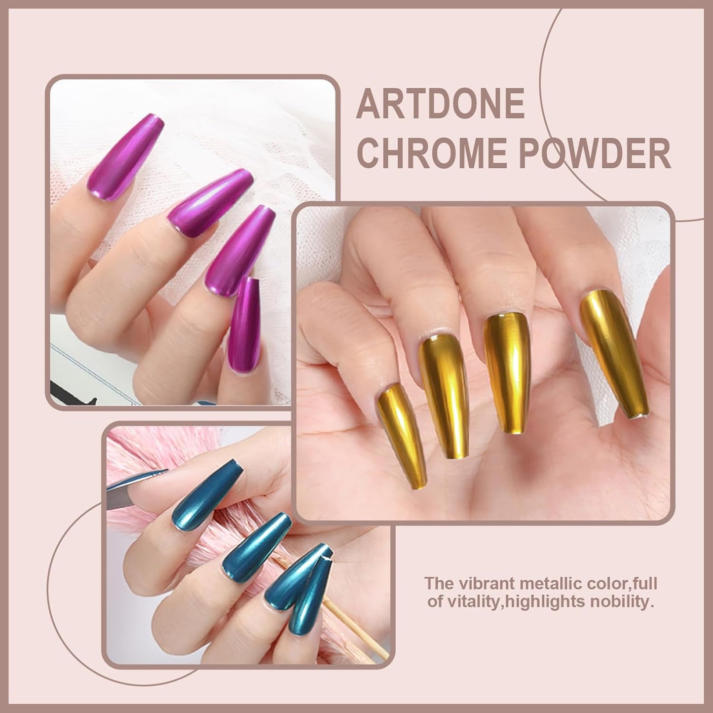Chrome Nail Powder Kit - 24 Jars Magic White Pearl & Metallic Colors for Stunning Nail Art | Holographic Pigment for Resin Crafts