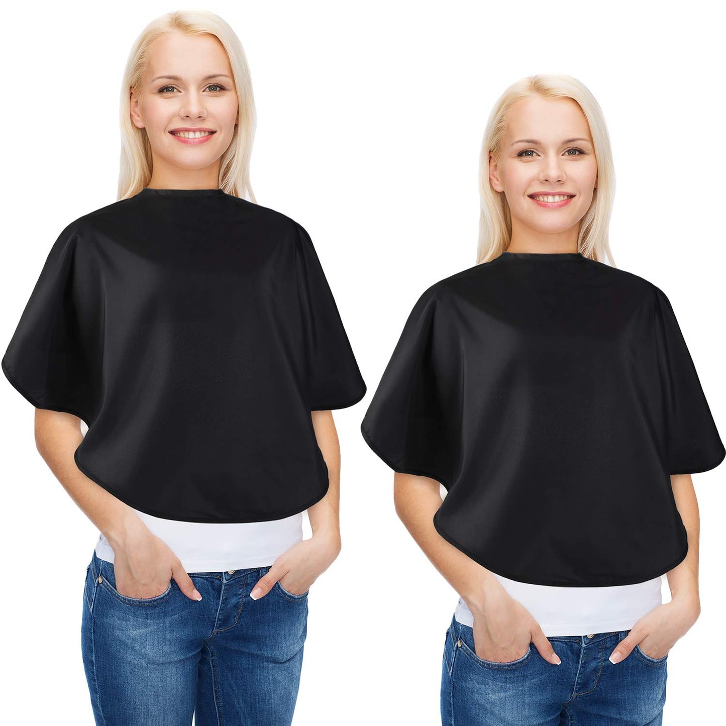 Syhood 2 Pcs Makeup Cape Short Haircutting Hair Dye Cape Waterproof Beauty Salon Shampoo Bib Hairstylist Barber Hairdresser Smock Styling Comb out Beard Shave for Client Artist