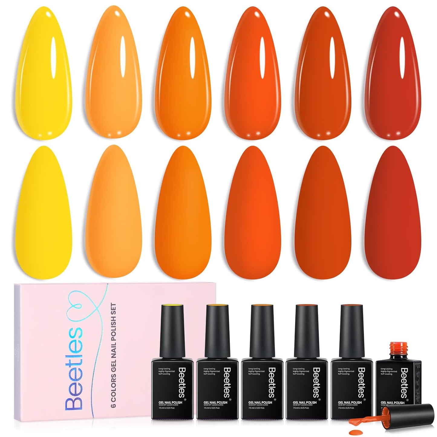 Neon Gel Nail Polish Set - 6 Vibrant Summer Colors | Sheer Translucent Effect for UV French Nail Art
