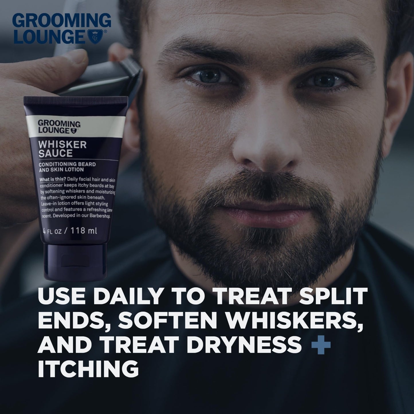 Grooming Lounge Whisker Sauce Beard Conditioner - Conditioning Beard and Skin Lotion - Eliminates Itching and Flaking - Enables Easy Combing and Styling - No Parabens - Cruelty Free - 2 pack