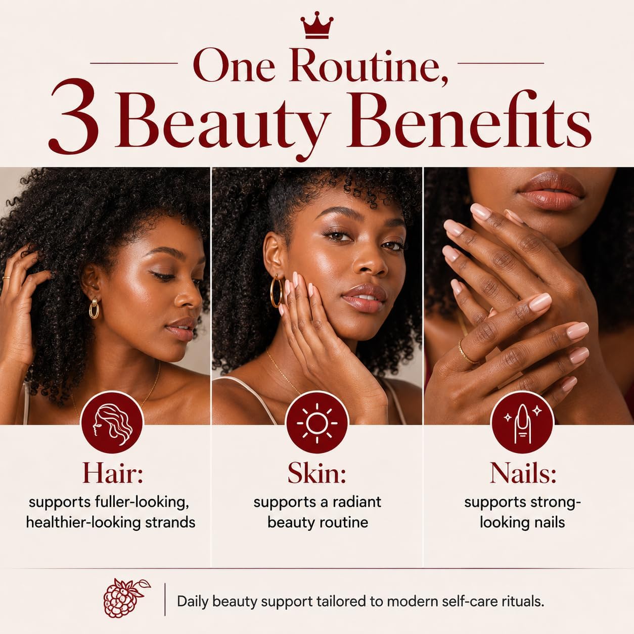 Hair Growth Gummies for Black Women - Biotin & Silica Complex (5000mcg) | Supports Hair, Skin & Nail Health, 60 Gummies