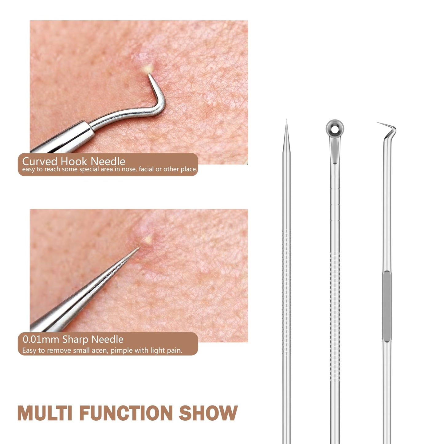 Blackhead Remover Pimple Popper Tool Kit 6 Pcs Blackhead Remover Tools Kit with Storage Case Pimple Popper Tool kit for Face Nose Deep Cleansing Pimple Extractor for Quick and Easy Removal of Pimples
