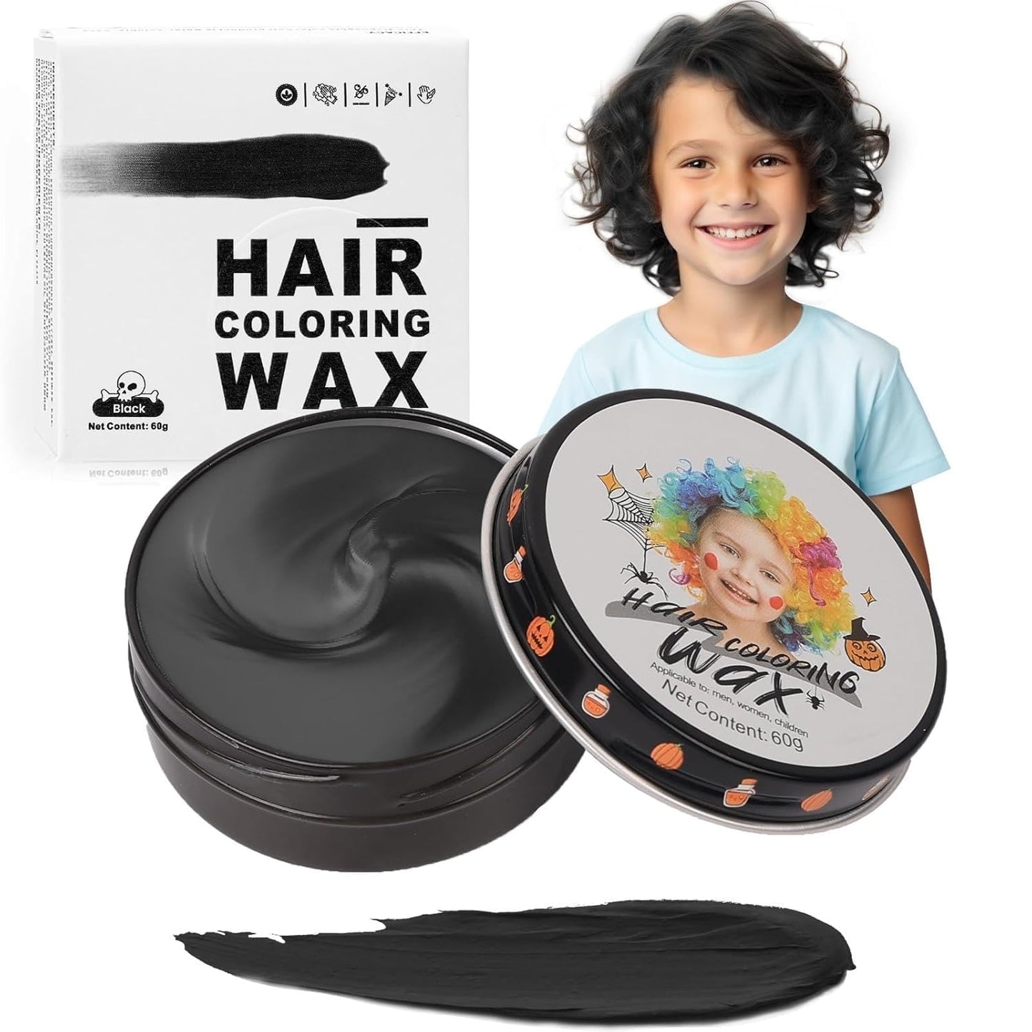 Temporary Gold Hair Color Wax - Washable Blonde Styling Gel for Kids | Ideal for Cosplay & Halloween