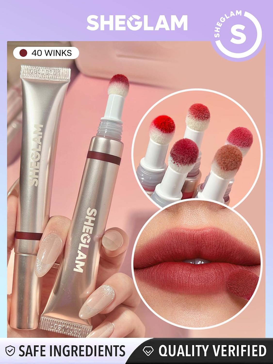Pout Pillow Cushion Lip Gloss | Moisturizing Liquid Lipstick with High Shine Finish - 40 Winks