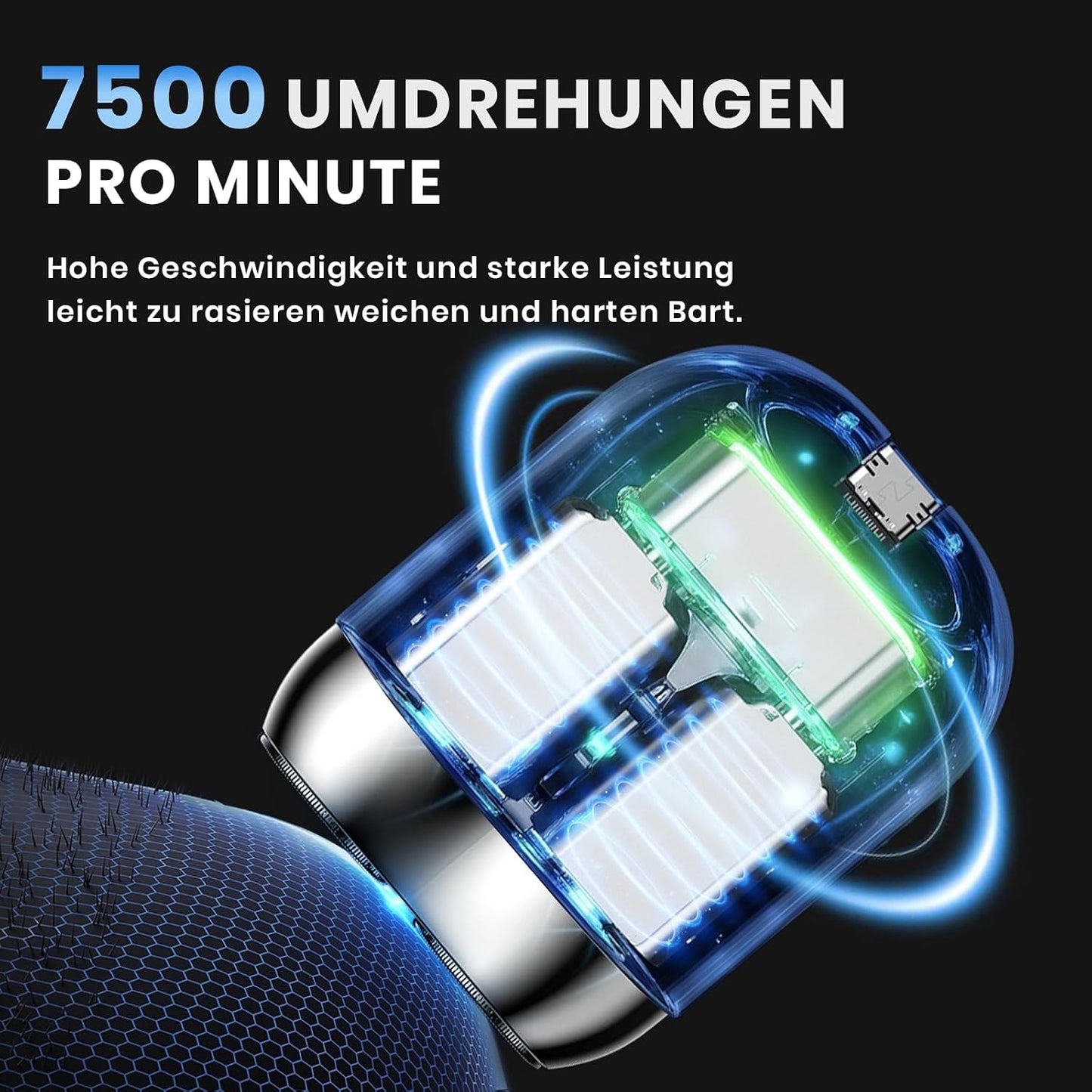Pocket Shaver - Rechargeable USB Mini Electric Razor for Men | Waterproof, Portable Design - Blue