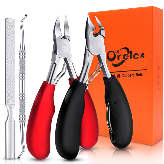 Orelex Toe Nail Clippers for Thick Nails for Seniors, Nail Clippers for Seniors, Toenail Clippers, Toenail Scissors, Ergonomic Non-Slip Long Handle, Toe Nail Clippers for Seniors Men Women