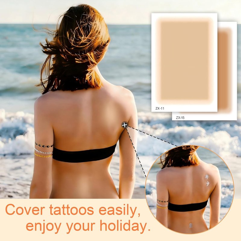 Tattoo Cover Up Patches - Waterproof Concealer for Tattoos & Scars | 10 PCS for Fair Skin Tone