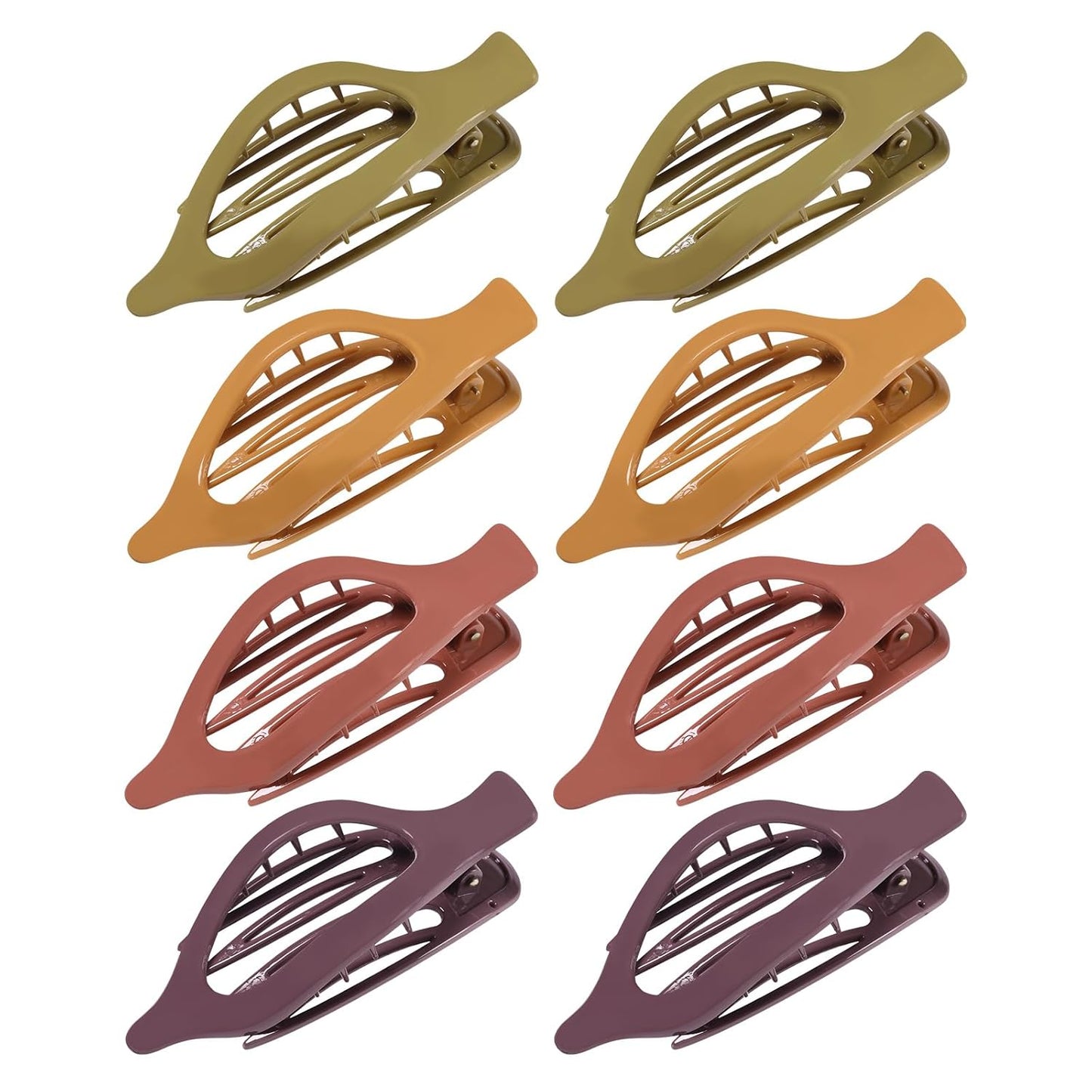 Flat Hair Clips for Women - 8 Pack Matte No Crease Claw Clips | Strong Hold for Thick & Thin Hair