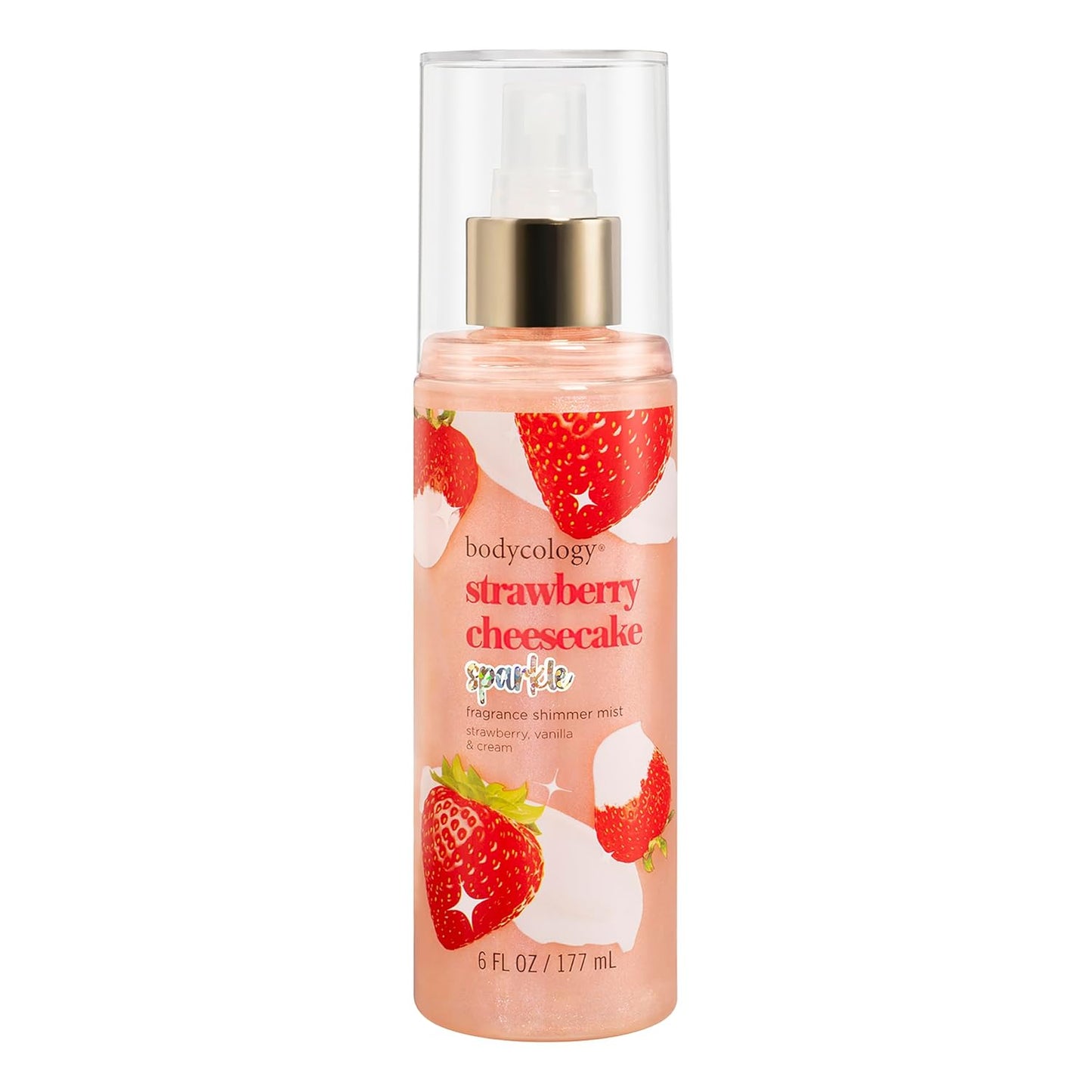 Fragrance Shimmer Mist - Strawberry Cheesecake Scent | 6 Fl Oz Hydrating Spray
