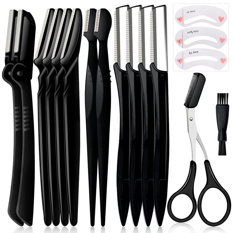 Molisaka Eyebrow Razor Pack, Multipurpose Dermaplaning Face Razors for Women Facial Hair Removal/Exfoliating/Eyebrow Face Shavers/Peachfuzz, Bulk Straight Eyebrow Trimmers for Women