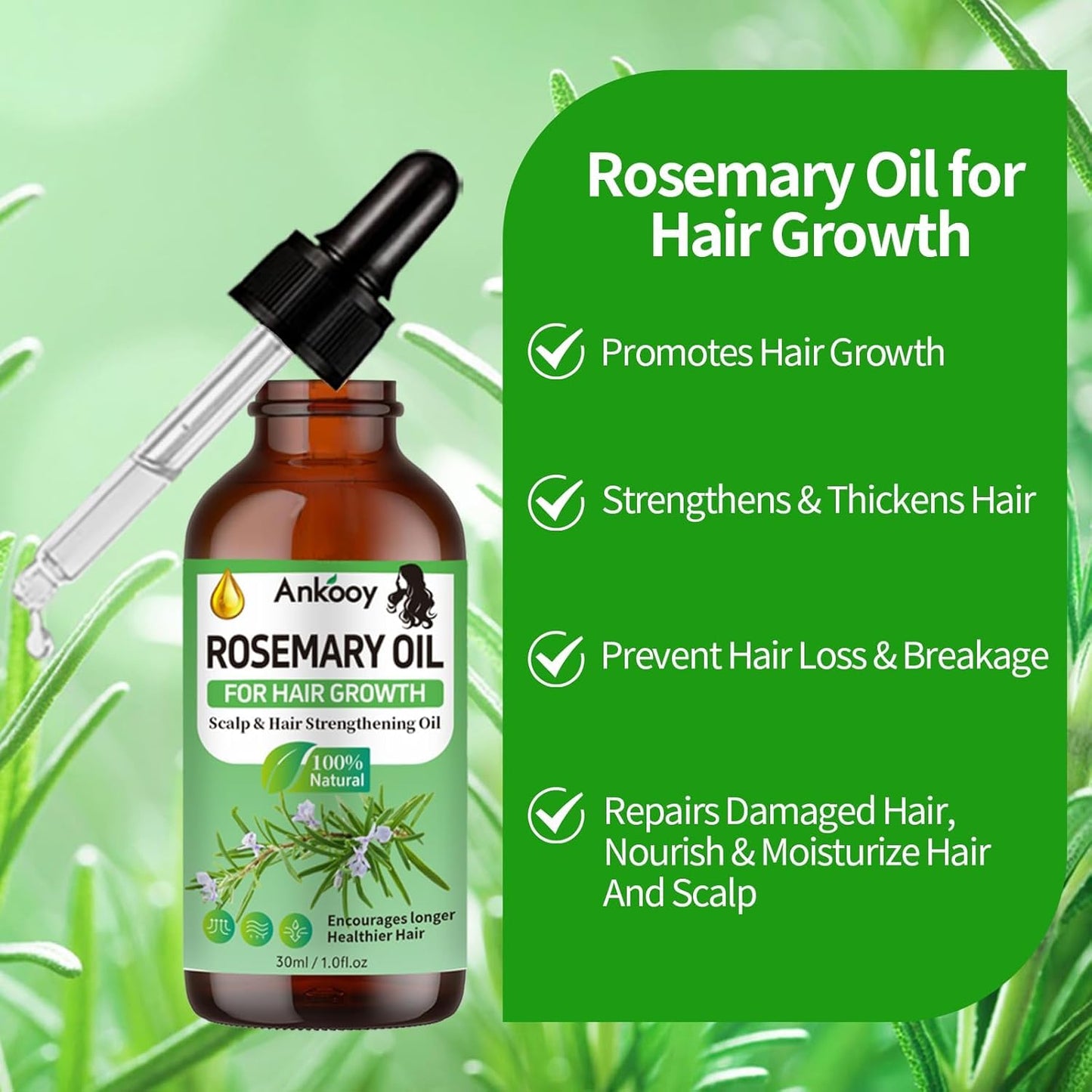Batana Oil & Rosemary Hair Growth Serum - Natural Treatment for Thinning Hair | Nourishing Hair Mask for Men & Women