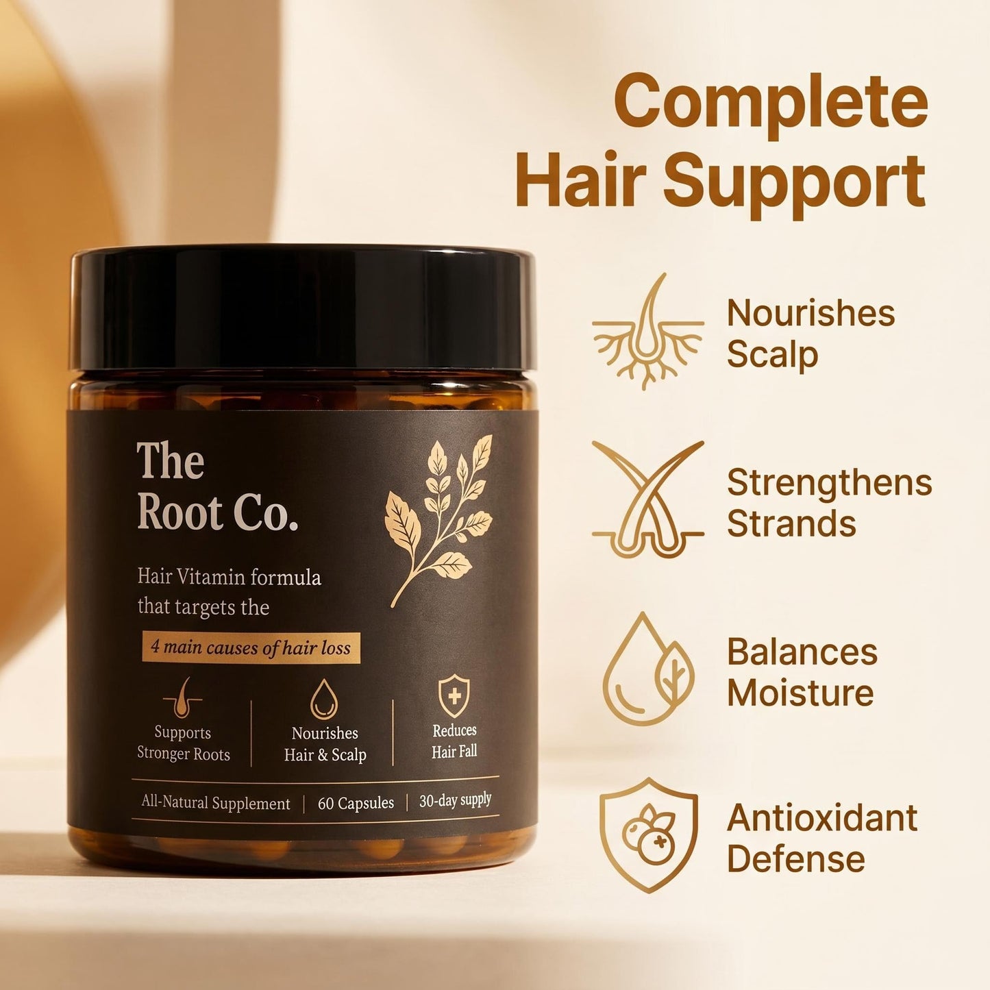 Breakthrough Hair Vitamins, Hair Vitamins for Women, Zinc, Magnesium B3, and B5,Hair Growth Supplements, Increasing Nutrient and Oxygen Delivery to Starving Follicles - 60 Capsules