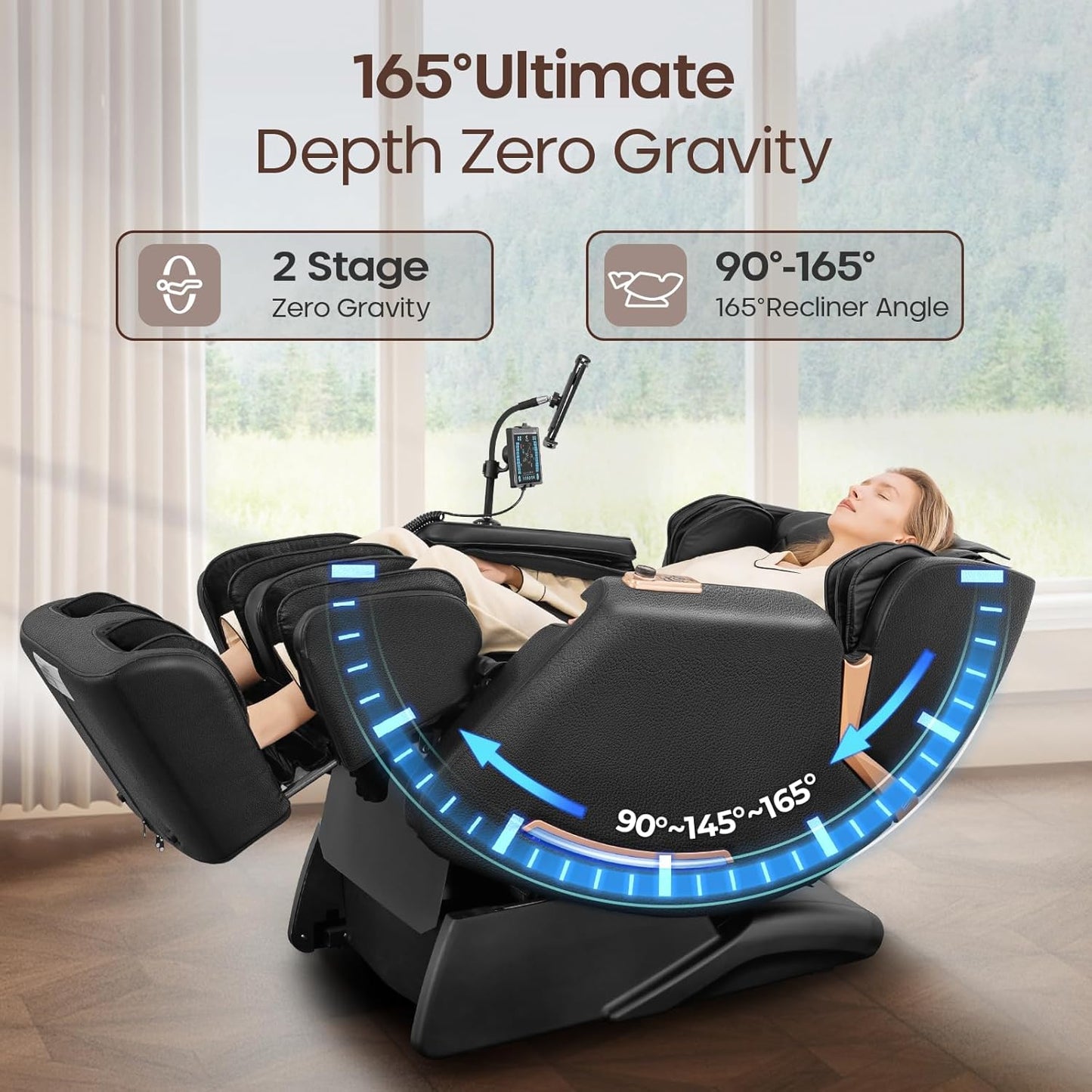 4D Massage Chair - Full Body Shiatsu with Zero Gravity & Core Heating | 53.5" SL Track, 22 Airbags, Smart Foot Rollers, Yoga Mode