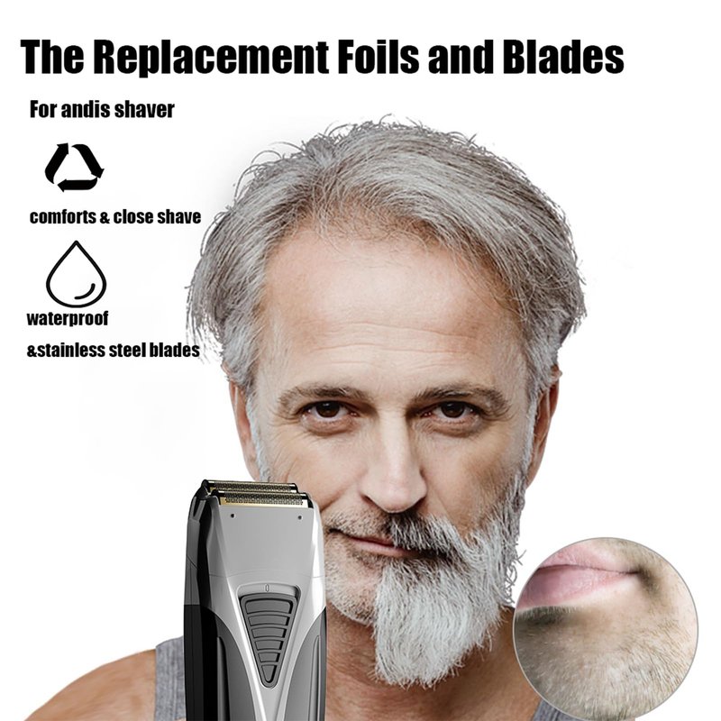 MISHAVE 2 Pack Pro Shaver Foil Replacement and Cutters, Compatible with Andis 17150/17155/17200 Pro Lithium Titanium Foil Shaver Replacement Heads