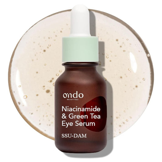 **Niacinamide & Green Tea Eye Serum - Brightening & Calming Treatment for Aging, Dark Circles | Korean Vegan Skincare | 0.52 fl. oz.**