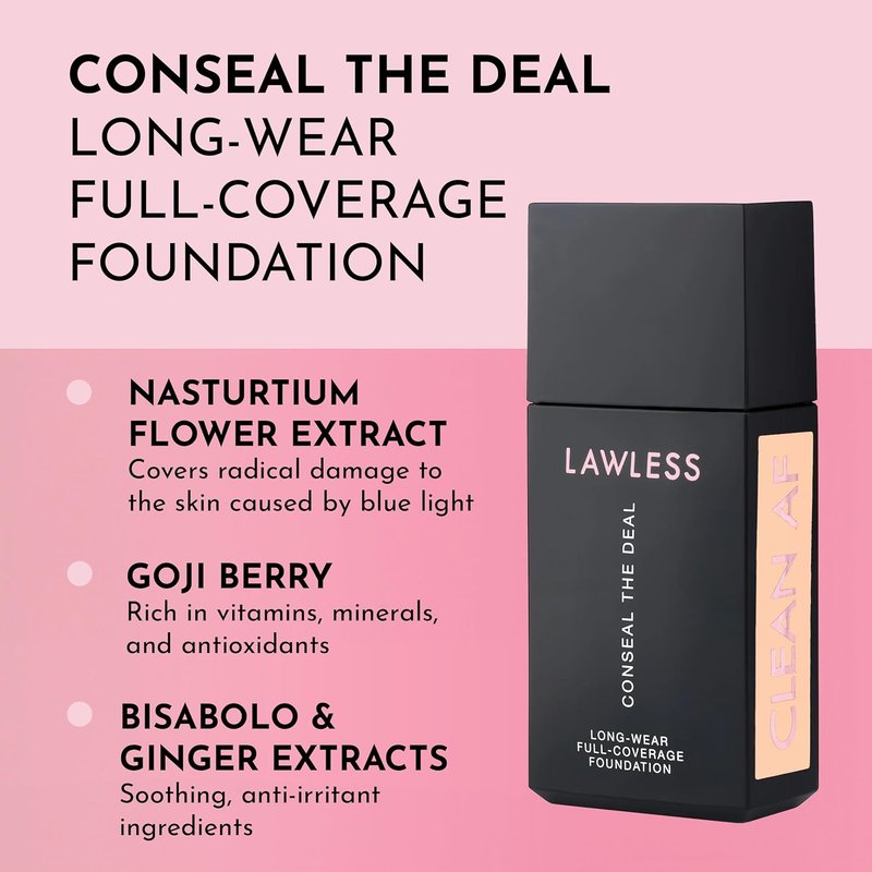 LAWLESS Conceal The Deal Foundation - Long-Wear Full-Coverage in Seashell