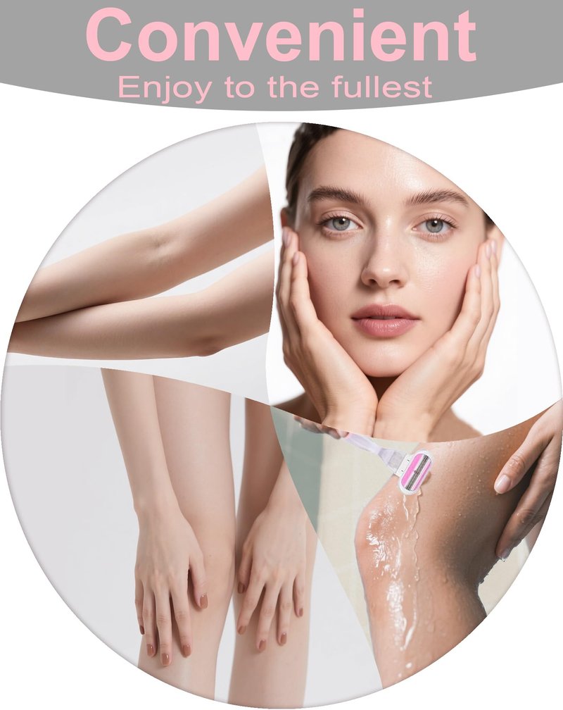 Replacement Razor Handle Compatible with Gillette Venus, Non-Slip Ergonomic Grip, Handle Only, Pink, 2 PCS