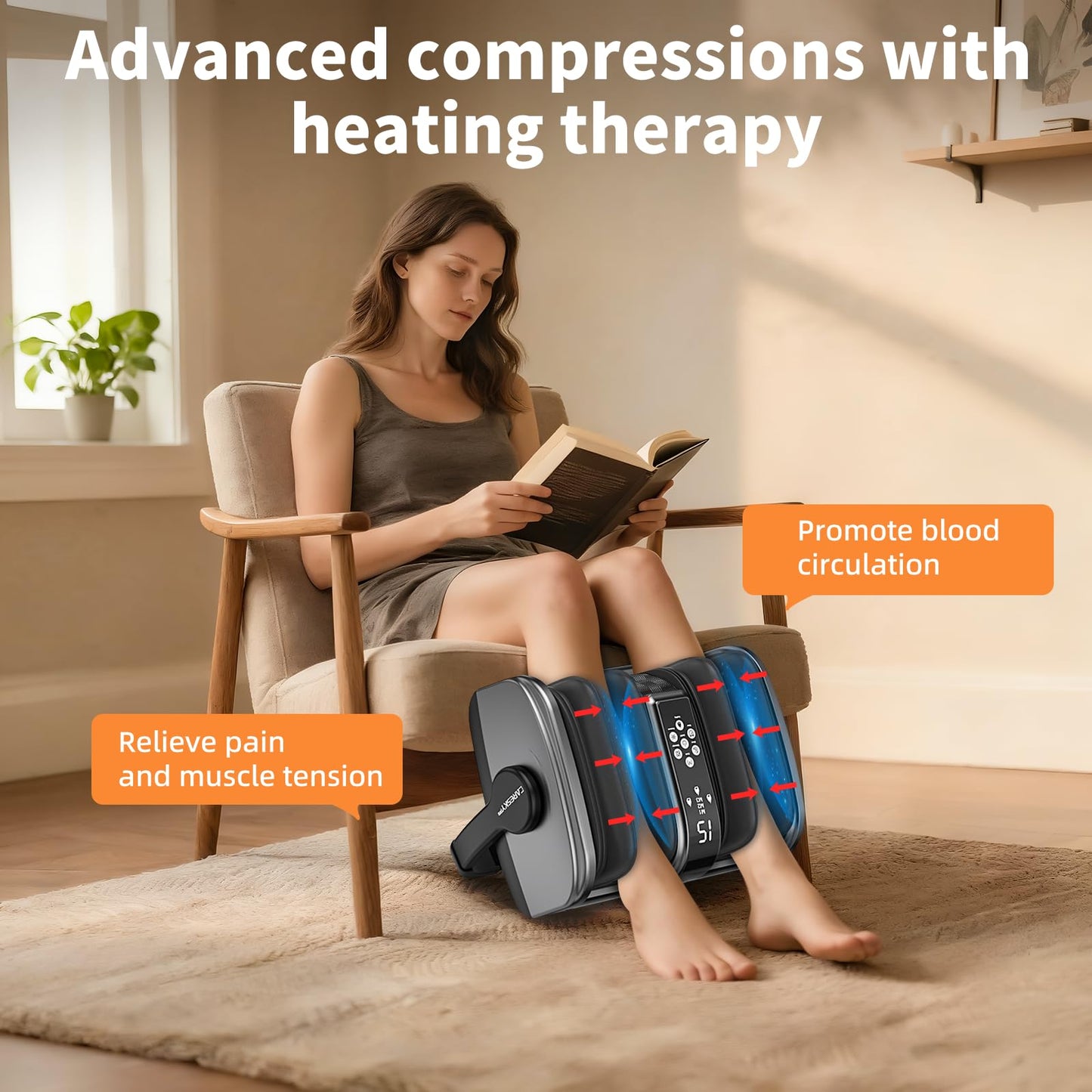 CARESKY Shiatsu Foot Massager with Heat, FSA Eligible HSA Foot Massager for Plantar Fasciitis, Neuropathy, Circulation and Pain Relief, Foot and Calf Massage at Home/Office