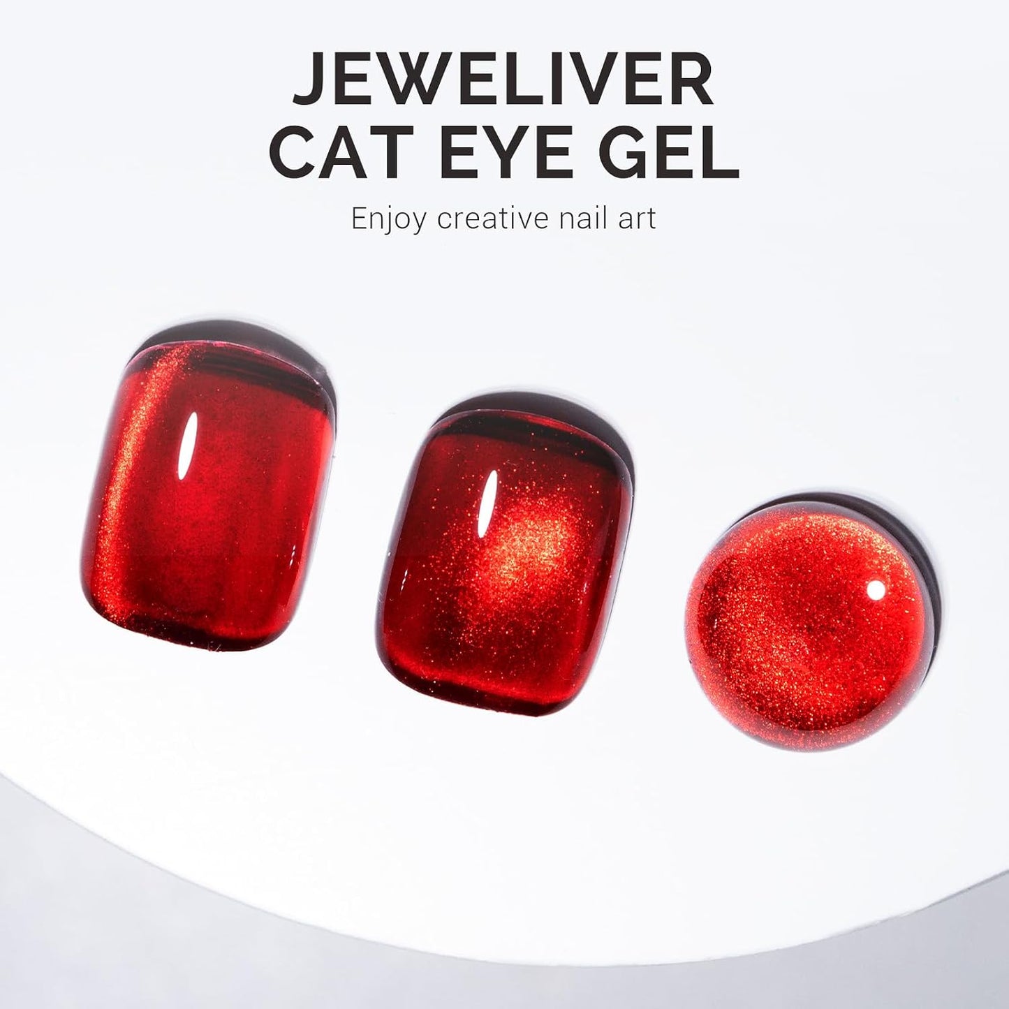 MelodySusie Cat Eye Gel Nail Polish - Burgundy Red Glitter Holographic | 0.5 Fl Oz UV Nail Art
