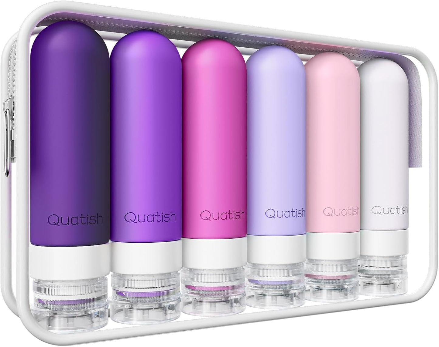 Travel Bottles for Toiletries - Leakproof 3 oz TSA Approved Silicone Containers | 6 Pack, BPA Free, Ideal for Camping