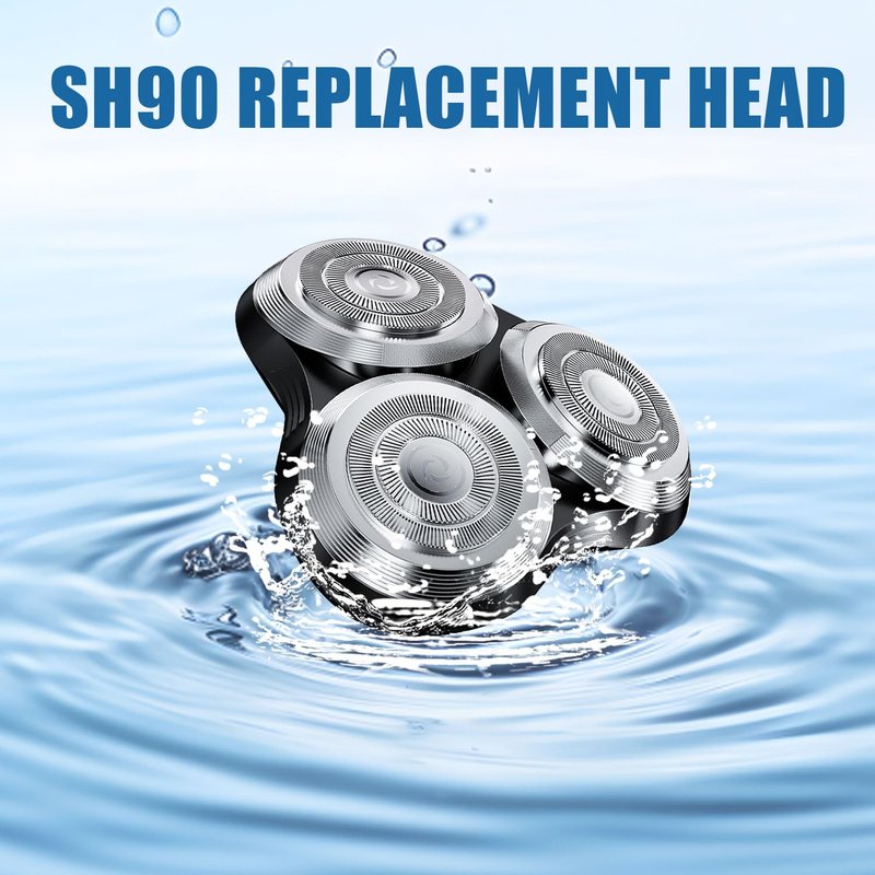 SH90 Replacement Heads Compatible with Philips Norelco Shavers Series 9000, New Version of Metal Wheel Buckle and Upgrade Double-Layer Precision Replacement Blades(3 Pack)
