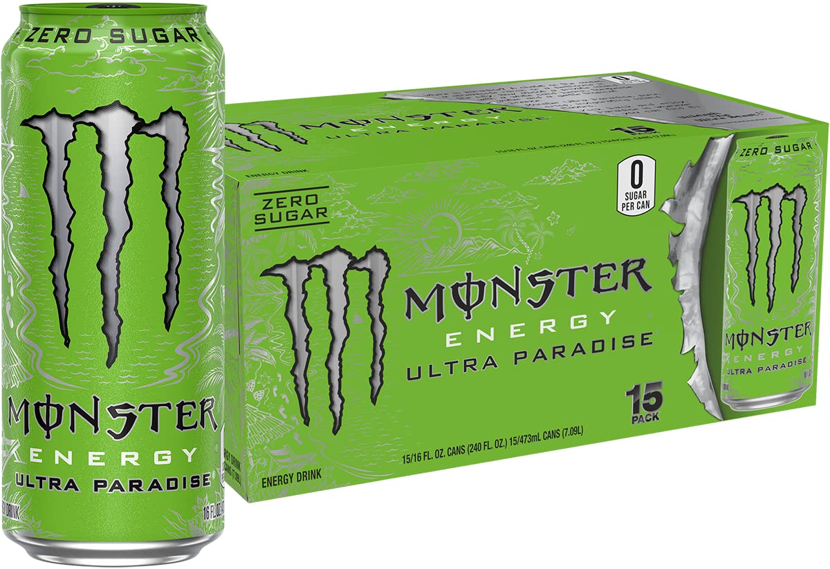 Monster Energy Zero Ultra Sugar Free Energy Drink - 16 Oz | Pack of 15 Cans