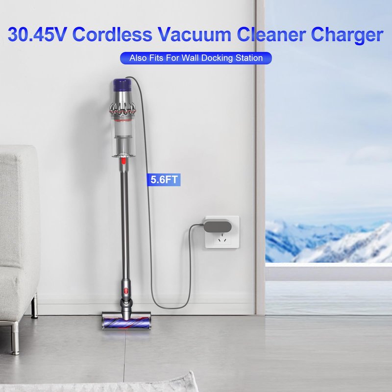 30.45V Vacuum Charger Compatible with Dyson V10 V11 V15 V12 SV12 SV14 SV15 SV16 SV20 SV22 Cyclone Animal Motorhead Absolute Trigger Cordless Vacuum Cleaner 217160-02 969350-02 969042-01 Power Cord