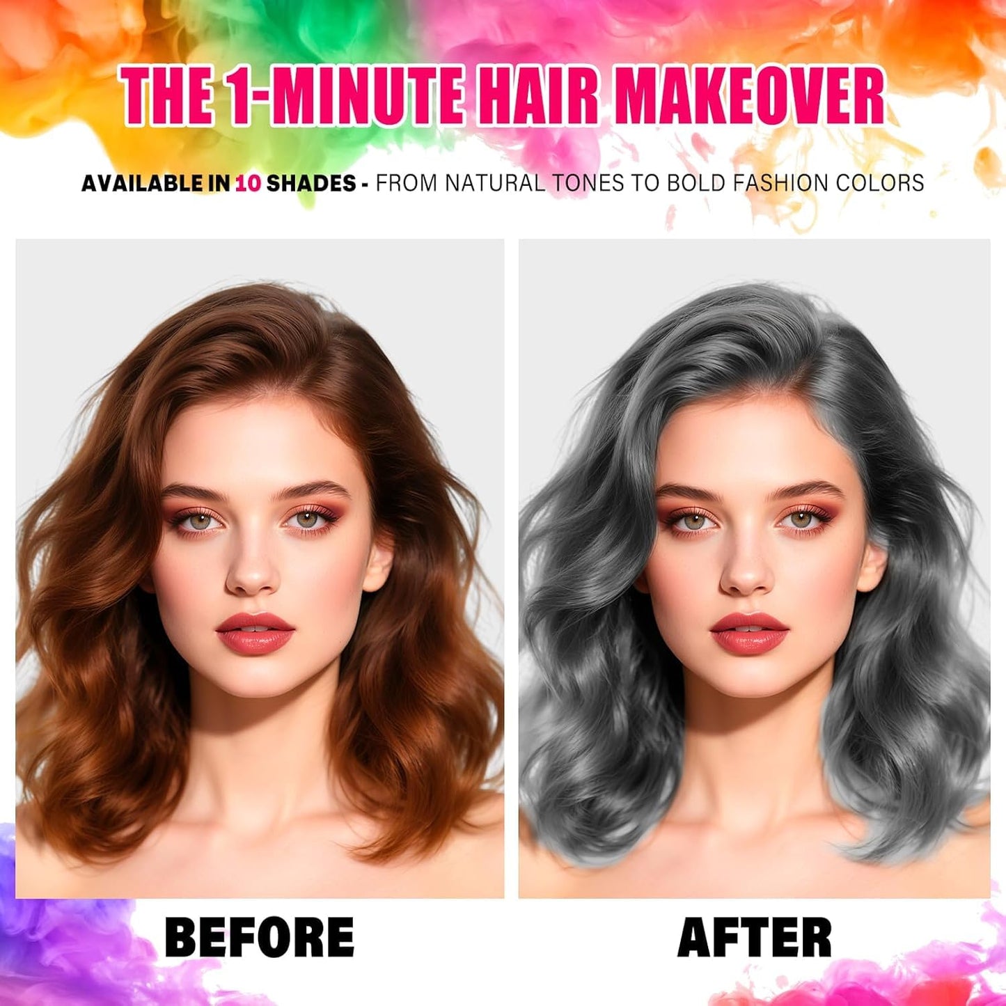 Silver Grey Temporary Hair Color Spray - Washable Hair Dye for Kids & Adults | 4.06 Oz, Perfect for Cosplay & Parties
