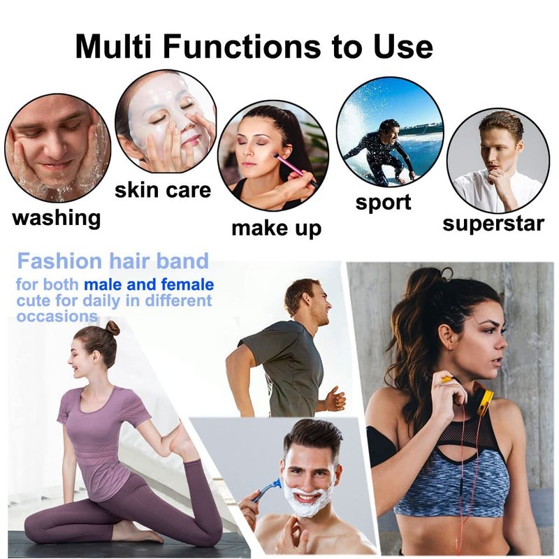 Unisex Metal Headbands - Fashionable Wavy Hair Bands for Outdoor Sports | Elastic Non-Slip 6-Pack