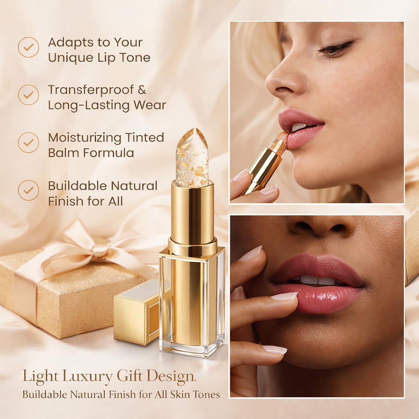 Signature lipstick, pH Adjusting Lipstick for Old Women, Skin-Adaptive Clear Lip Gloss, Long-Lasting Hydration Tinted Lip Balm, Makes Your Lips Look Fuller, Softer, Suitable for All Skin Tones (1 Pcs)