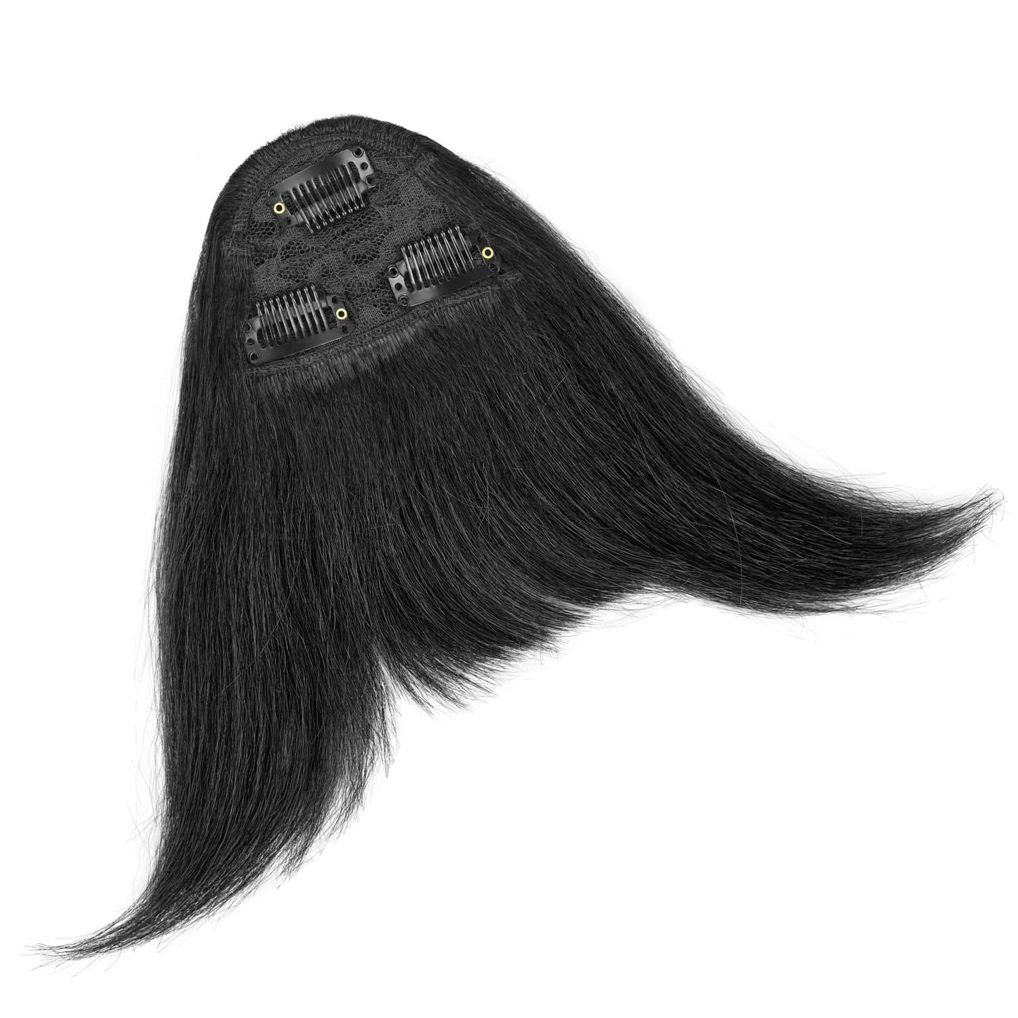 Yaki Straight Clip-In Bangs for Black Women - Natural-Looking Synthetic Hair Fringe | 3 Secure Clips, Kinky Straight, Natural Black