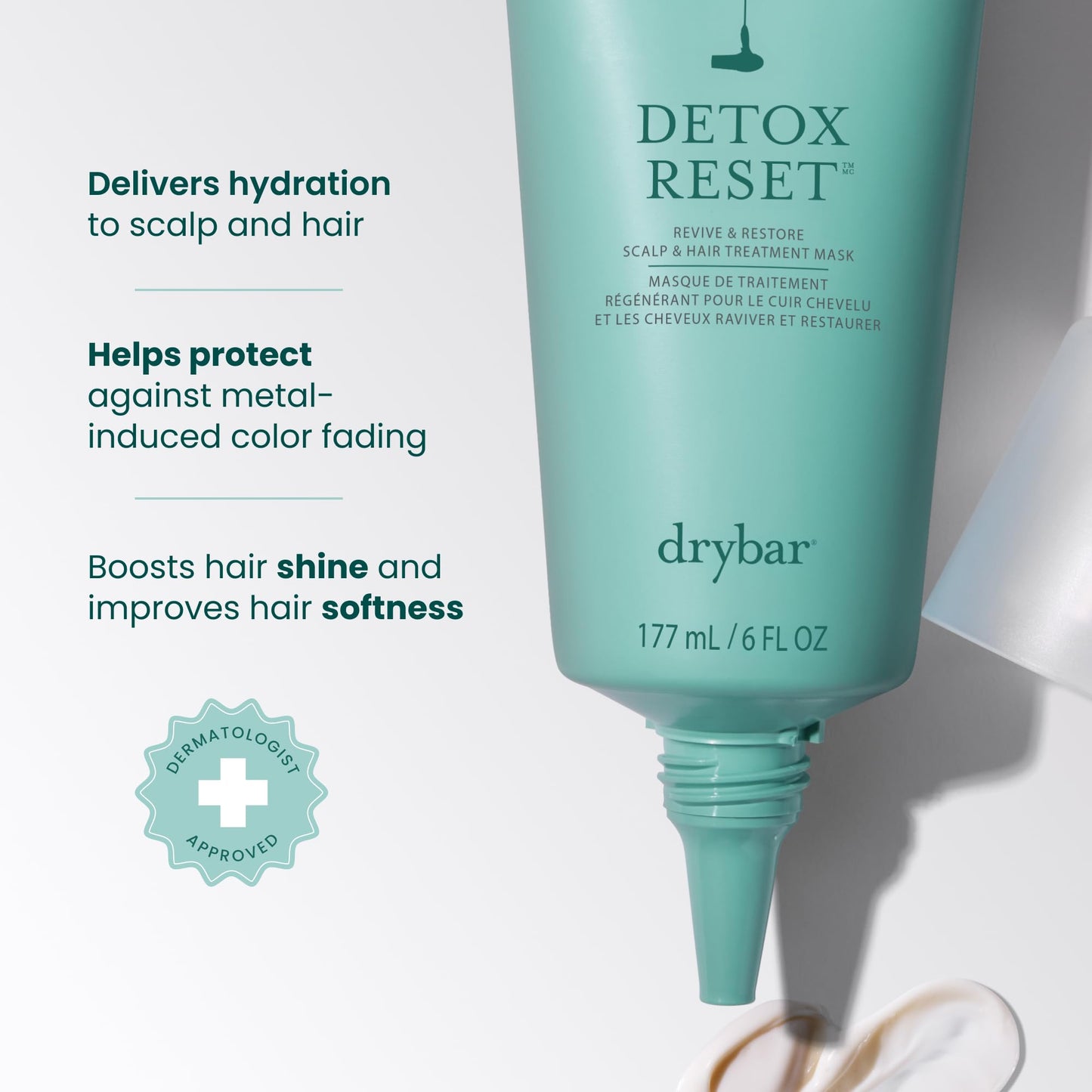 Drybar Detox Reset Scalp & Hair Treatment Mask, Lightweight, Hydrating Hair Mask Protects from Hard Water & Buildup