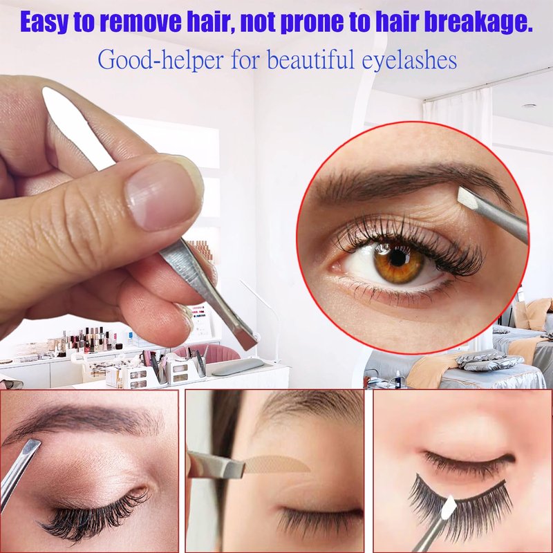 Pack of 24 oblique eyebrow tweezers and flat stainless steel tweezers Precision clipper for eyebrow shaping and facial hair removal