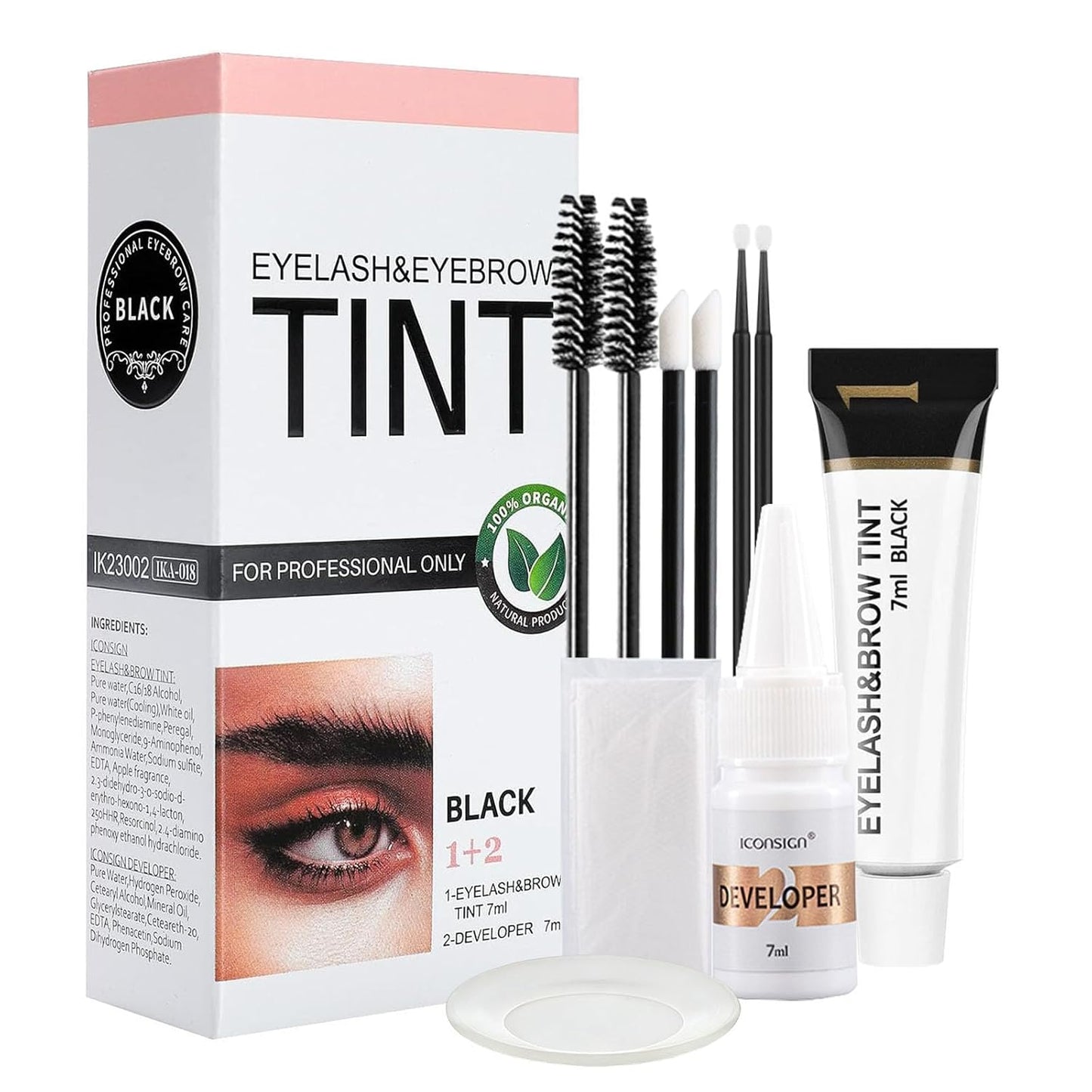 Lash & Brow Color Kit - 2-In-1 Professional Eyelash & Eyebrow Dye | Long-Lasting Results, 7ml (Brown)