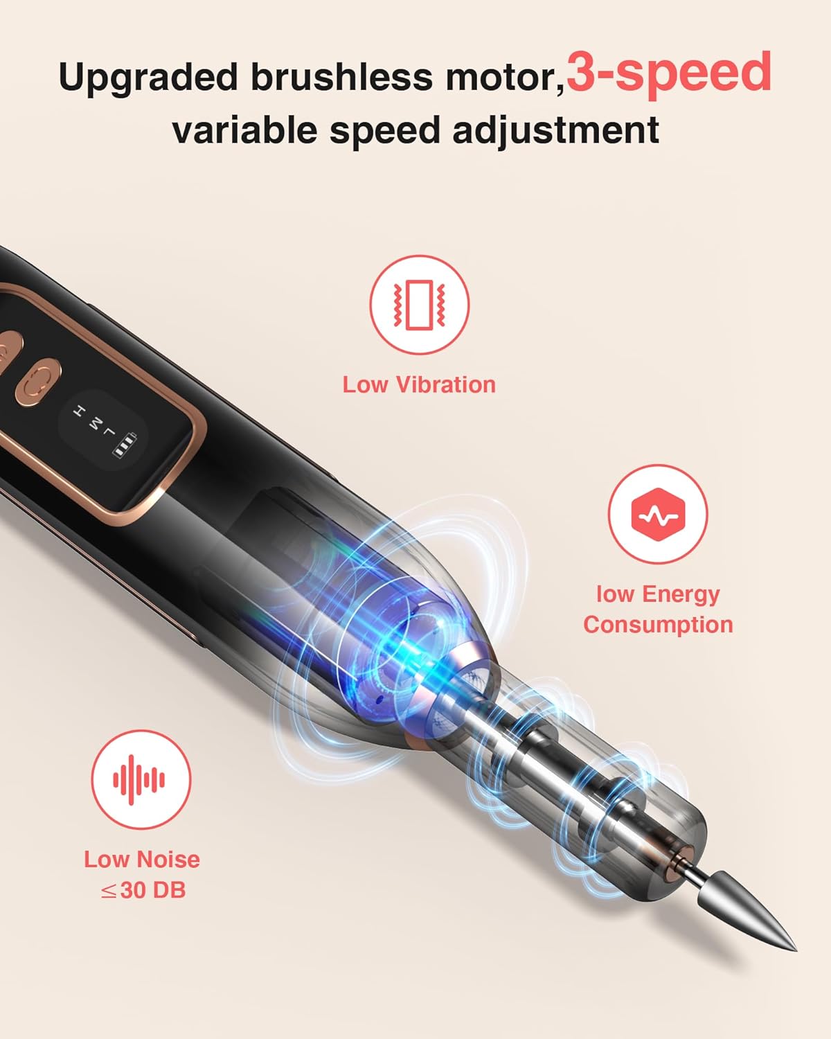 Electric Nail Drill - 2-in-1 Nail File & Makeup Brush Cleaner | Portable, Rechargeable, Ultra Low Noise, 1500 mAh Battery