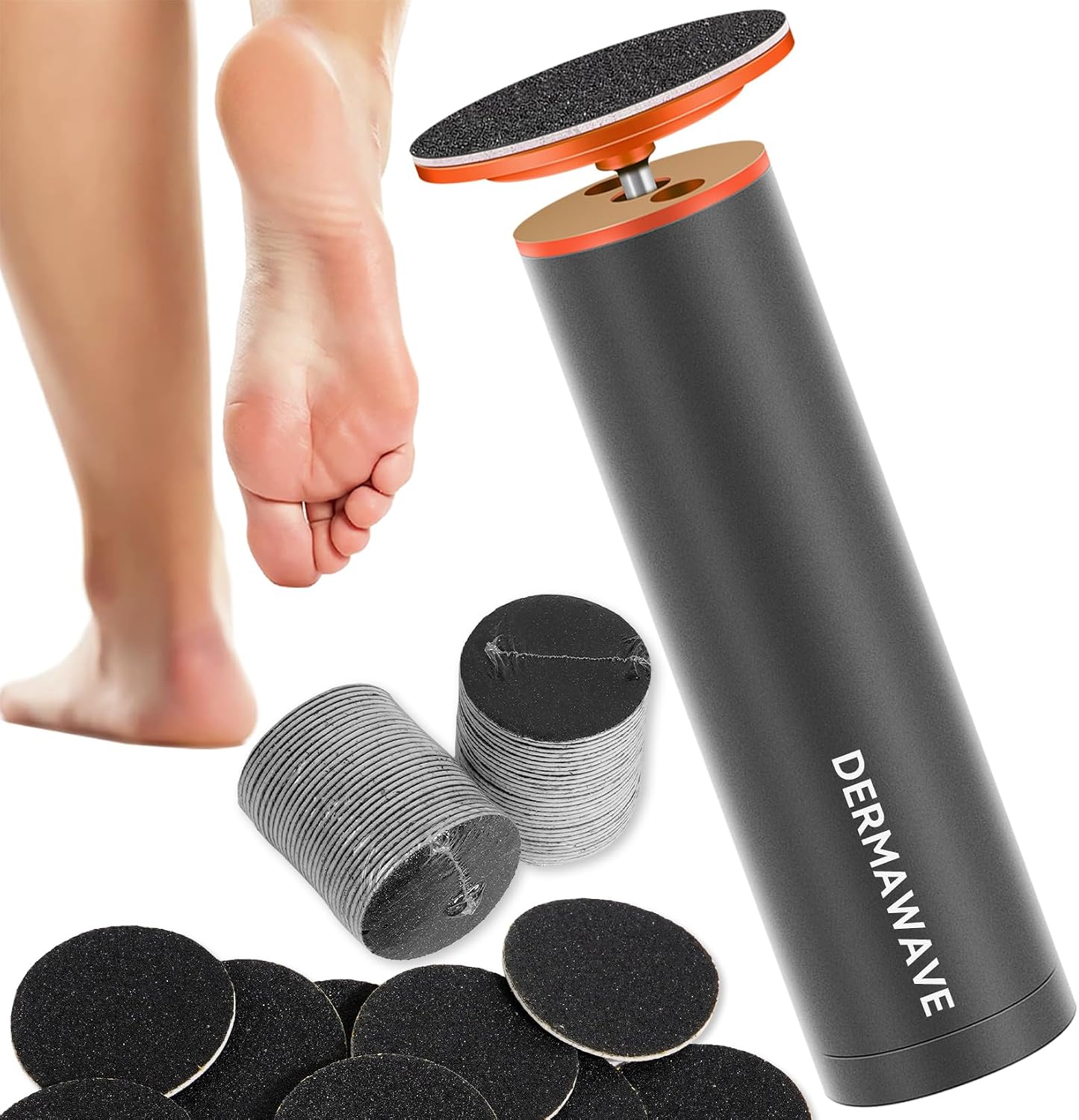 Electric Callus Remover for Feet - Professional Pedicure Tool with 60 Sandpaper Discs & Adjustable Speed | Heel Grinder Sander