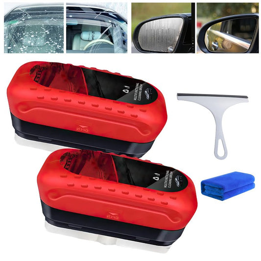2PCS Automotive Oil Film Cleaning Brush, Glass Cleaning Board, Oil Film Cleaning Brush, Hydrophobic Glass Coating for Windshield, Seedhubtok Glass Cleaning Board Improves Clarity and Visibility