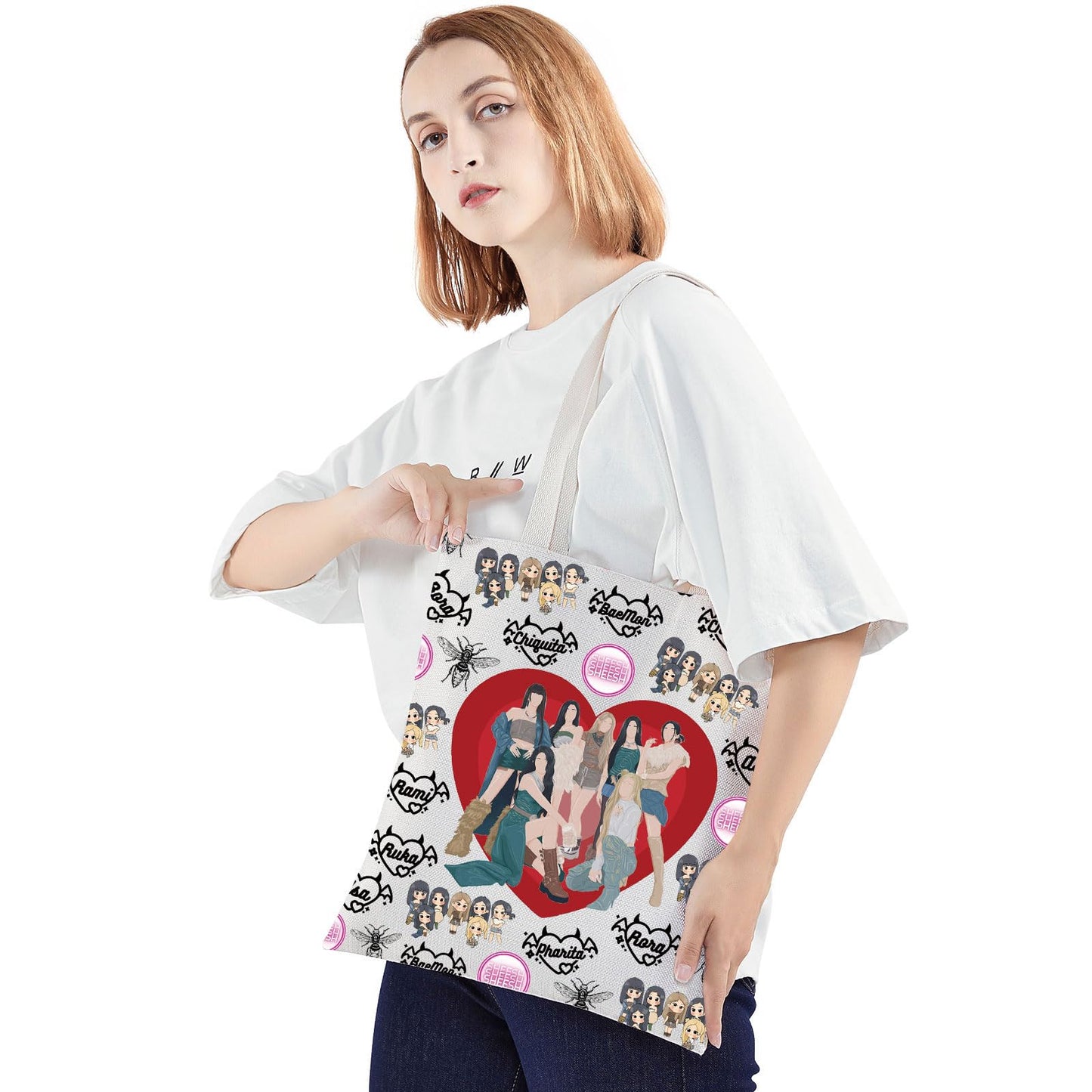 JNIAP K-Pop Group Tote Bag - K-Pop Band Fans Gifts, Music Shoulder Bag, Merchandise, Lover Gifts (sheesh tb)