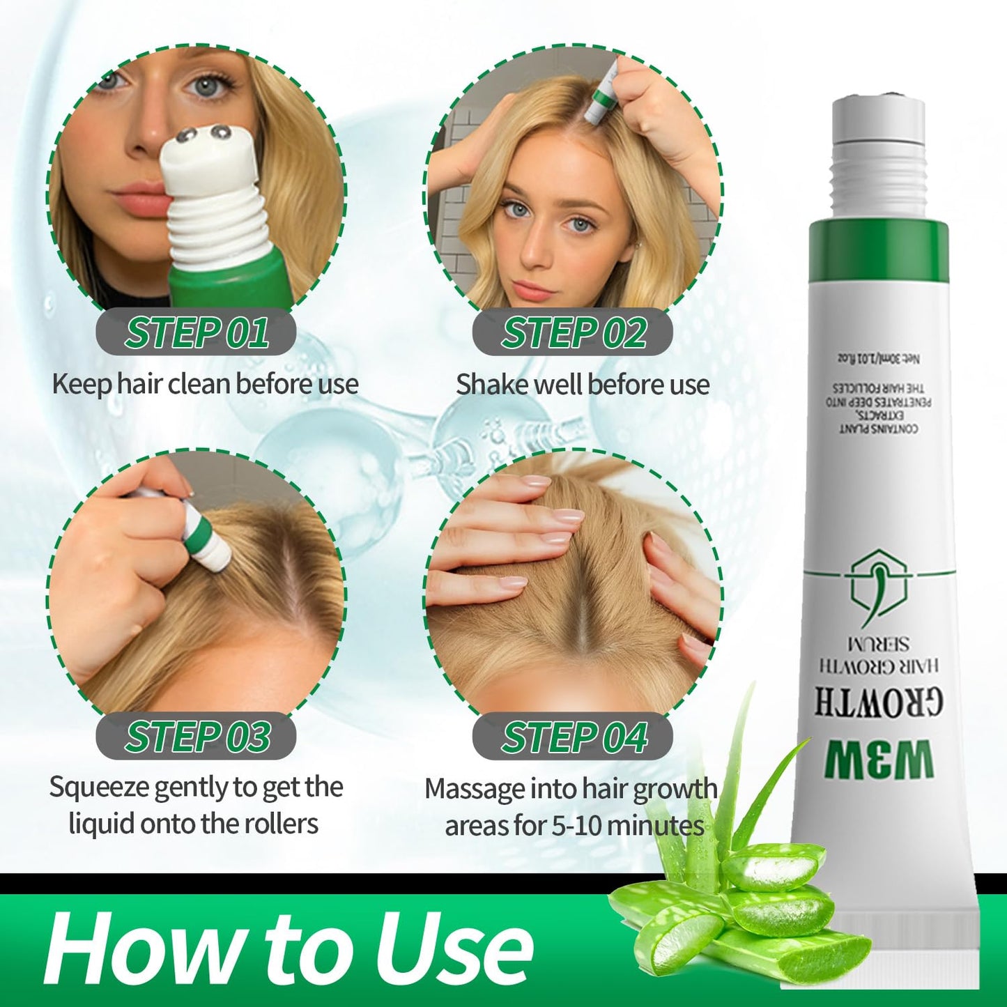 Revitalize Hair with Orrenaturals Hair Growth Serum - 3% Rosemary Roll-On, 30ml for Thinning Hair