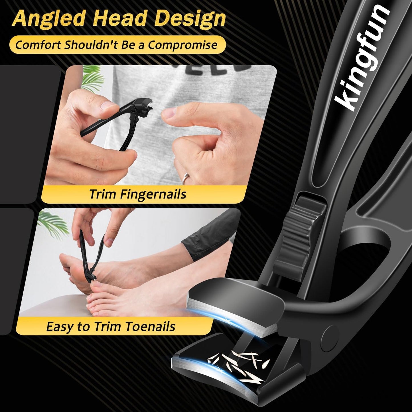 Toenail Clippers for Thick Nails - Heavy Duty Ingrown Toenail Clippers for Seniors | 5-Piece Set